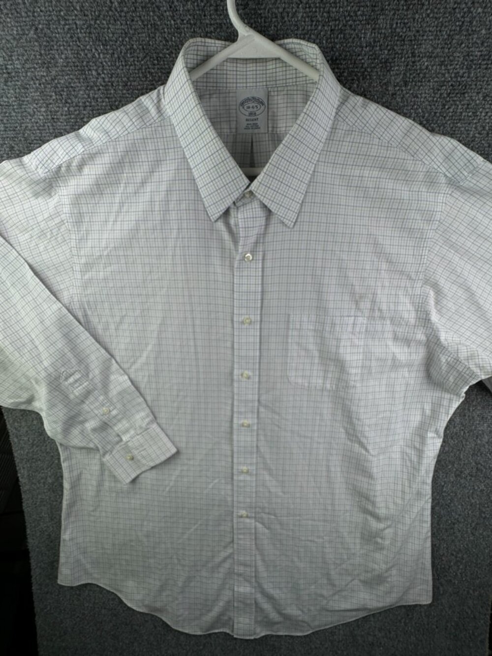 Brooks Brothers Long Sleeve Button Up Cotton Regent 18 34/35 Purple Green Check